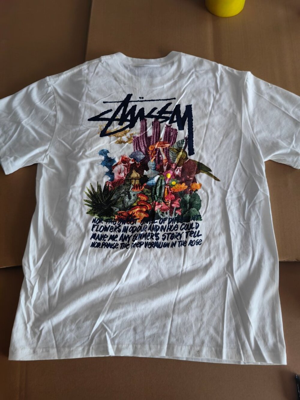 Stussy White Graphic T-Shirt Back Print Streetwear Tee